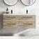 Elba Dawn Oak Wall Hung Double Basin Drawer Vanity 1200mm - Black Accents