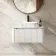 Sorrento Fluted Coastal White Wall Hung Drawer Vanity with Marble Top & Reno Basin 800mm
