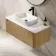Sorrento Fluted Country Oak Wall Hung Drawer Vanity with Marble Top & Reno Basin 1000mm