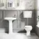 Hudson Traditional Close Coupled Toilet With Low-level Cistern & Pedestal Basin Set - Double Tap Hole