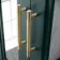 Midnight Green Wall Hung Mirror Cabinet 700x600mm - Brass Knurled Handles