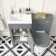 Bermuda Dove Grey Combination Vanity Basin and Hudson Toilet with Wooden Seat 1000mm