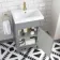 Bermuda Dove Grey Basin Vanity 500mm - Brushed Brass Accents