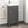 Bermuda Graphite Grey Cloakroom Basin Vanity 400mm - Brushed Brass Accents