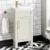 Bermuda Chalk White Cloakroom Basin Vanity 400mm - Brass Knurled Handles