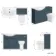 Capri Navy Blue Combination Vanity Basin and Denver Toilet 1350mm - Chrome Handles