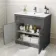Milos Slate Grey Combination Vanity Basin and Houston Toilet 1300mm - Chrome Handles