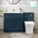 Milos Navy Blue Combination Vanity Basin and Houston Toilet 1300mm - Chrome Handles