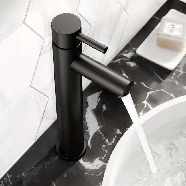 Wye Matt Black High Rise Basin Mixer Tap