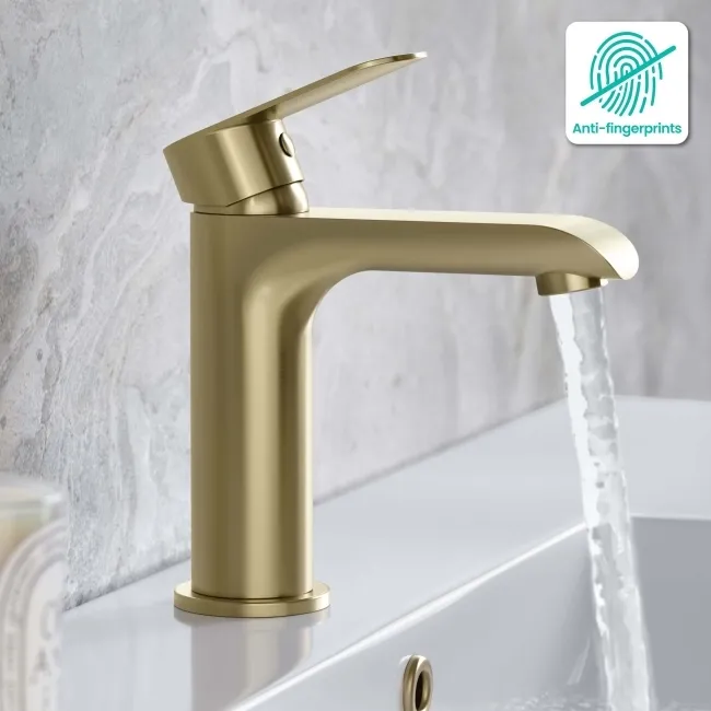 Tay Brushed Brass Basin Mixer Tap