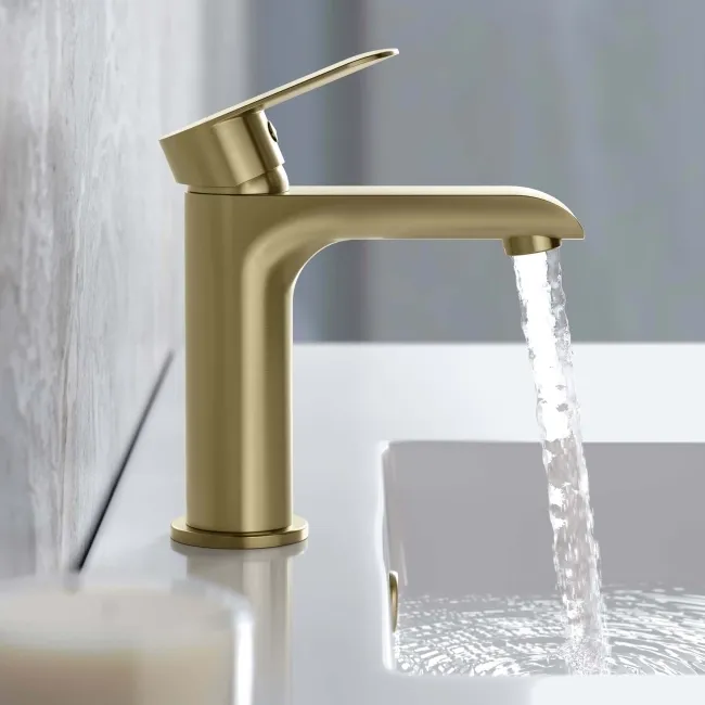 Tay Brushed Brass Basin Mixer Tap
