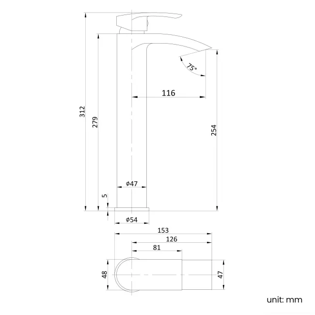 Spey Chrome High Rise Basin Mixer Tap