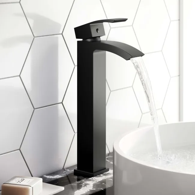 Brora Matt Black High Rise Basin Mixer Tap
