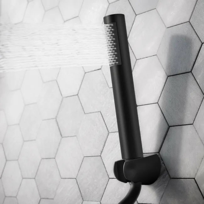 Eden Matt Black Waterfall Bath Filler & Handheld Shower
