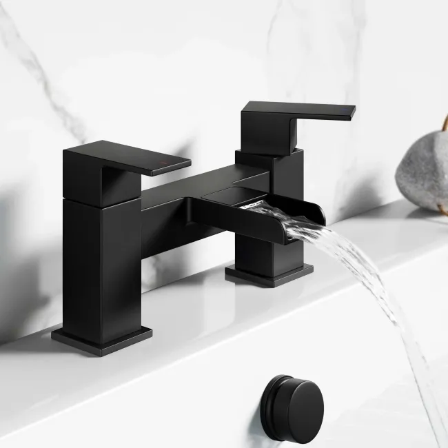 Avon Matt Black Waterfall Bath Filler