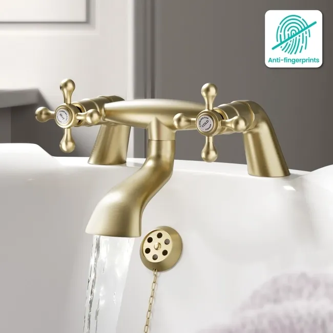 Bray Traditional Brushed Brass Bath Filler