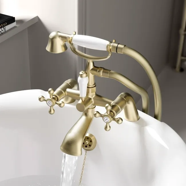Bray Traditional Brushed Brass Bath Shower Mixer Tap