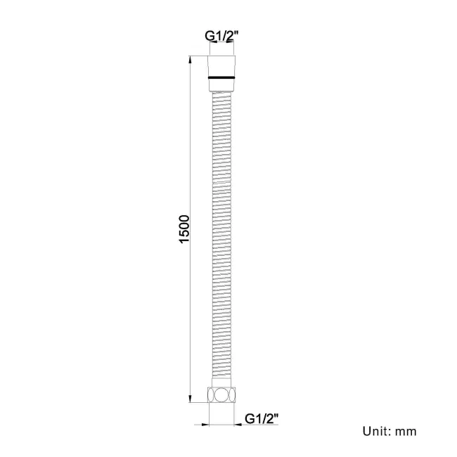 1500mm Chrome Stainless Steel Shower Hose