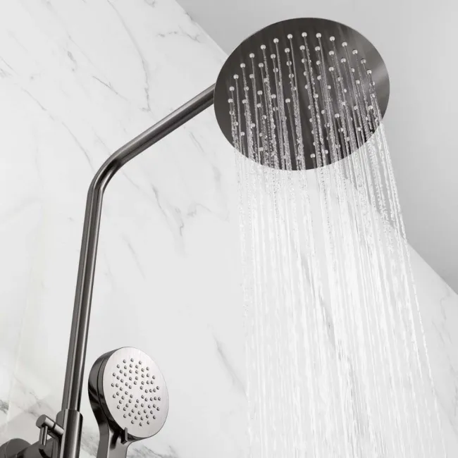 Ballina Premium Gunmetal Grey Round Thermostatic Shower
