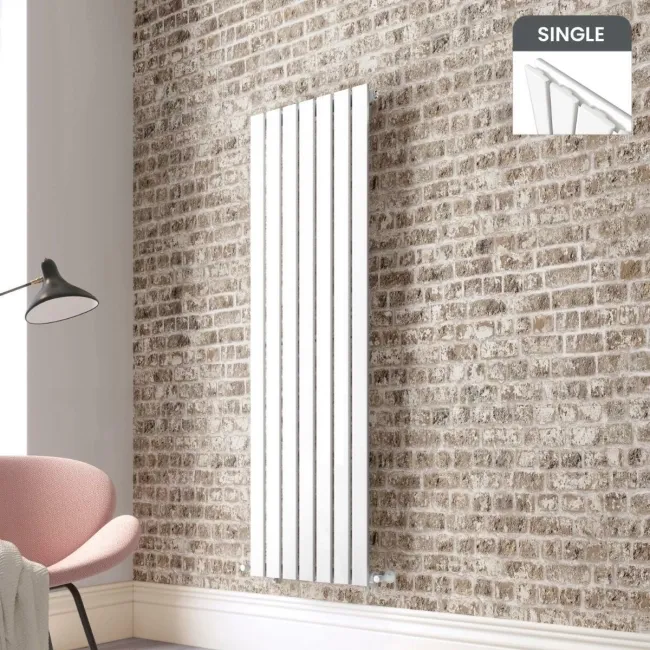 Faro White Single Flat Panel Vertical Radiator 1600x490mm