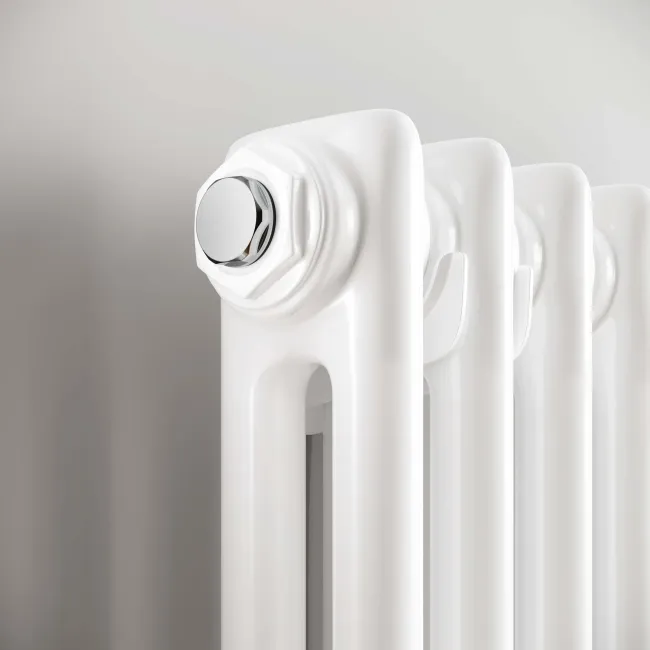 Athens White Double Column Vertical Traditional Radiator 1800x380mm