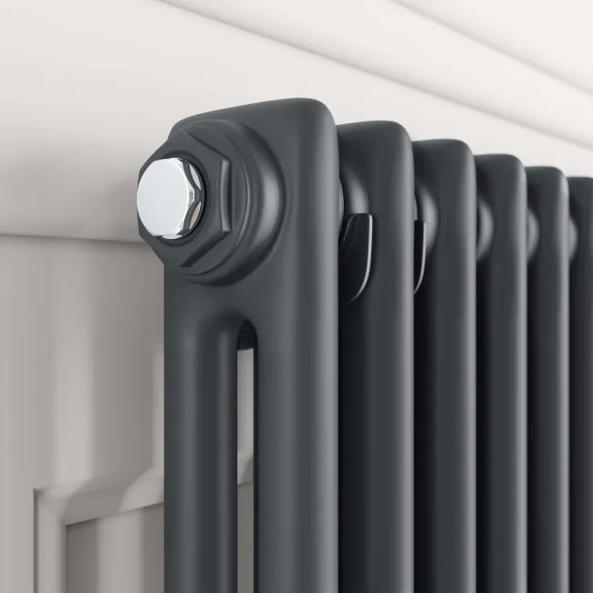 Athens Anthracite Double Column Vertical Traditional Radiator 1500x290mm
