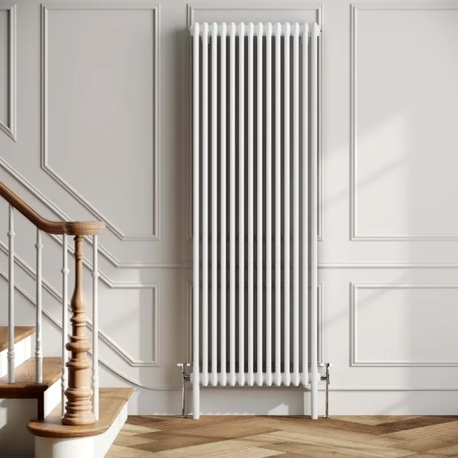 Athens White Triple Column Vertical Traditional Radiator 1800x650mm