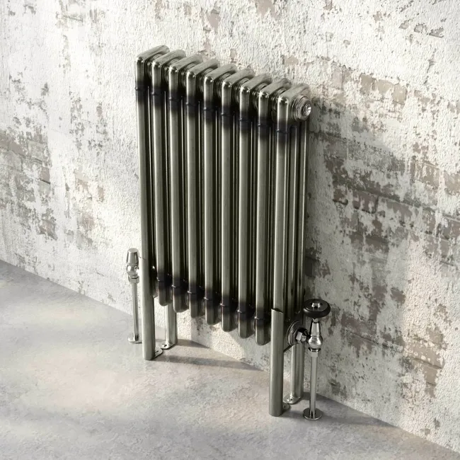 Athens Raw Metal Triple Column Horizontal Traditional Radiator 600x425mm