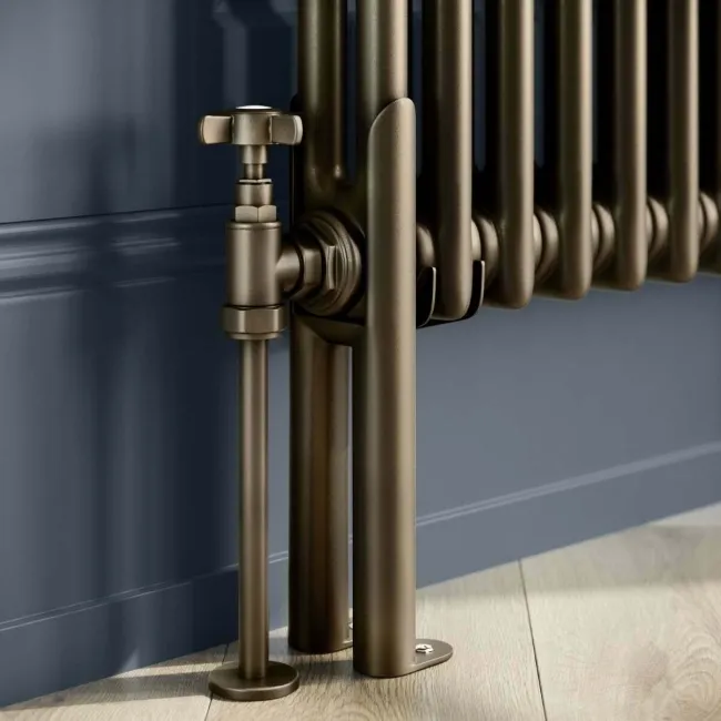 Athens Antique Gold Double Column Vertical Traditional Radiator 1800x290mm