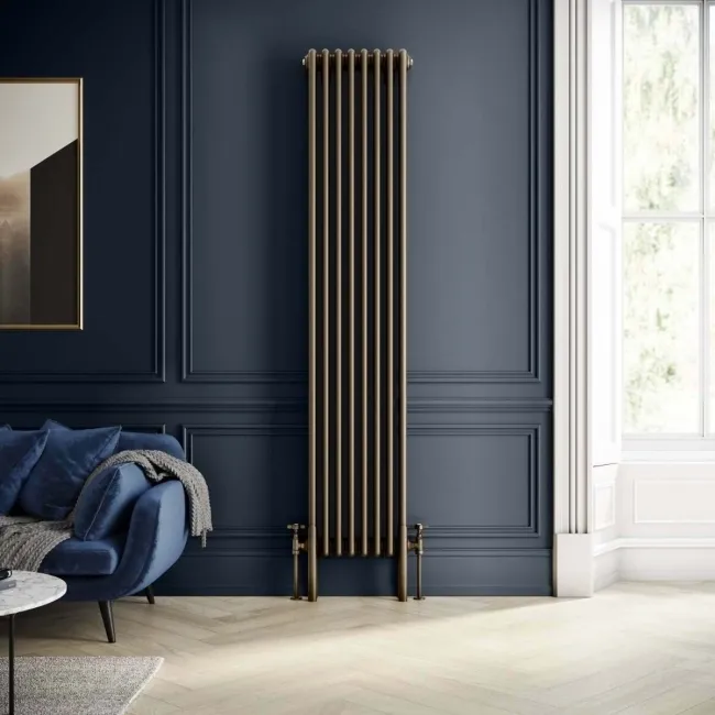 Athens Antique Gold Triple Column Vertical Traditional Radiator 1800x380mm