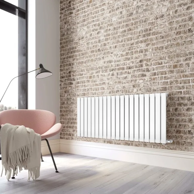 Faro White Single Flat Panel Horizontal Radiator 600x1400mm