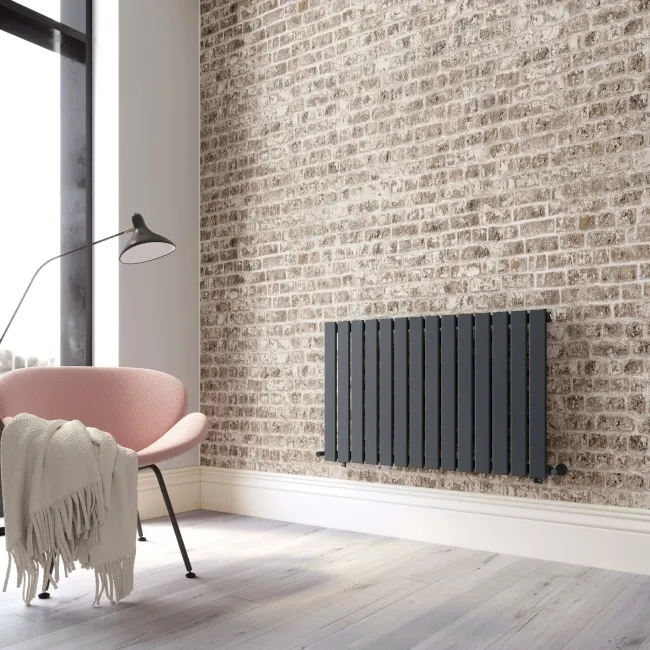 Faro Anthracite Single Flat Panel Horizontal Radiator 600x980mm