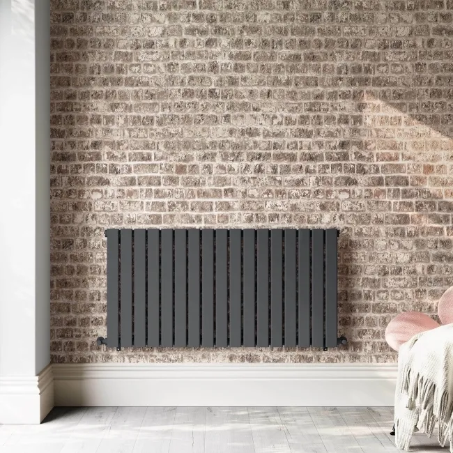 Faro Anthracite Single Flat Panel Horizontal Radiator 600x1190mm