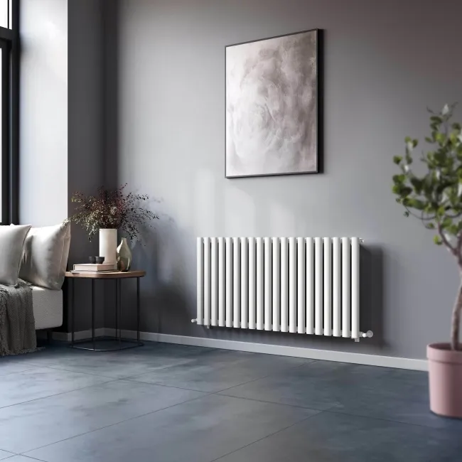 Marbella White Single Oval Panel Radiator 600x1200mm