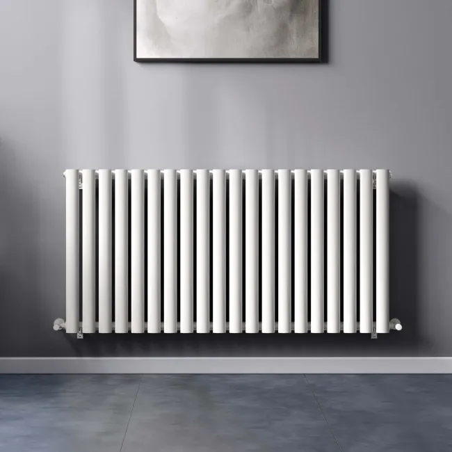 Marbella White Double Oval Panel Radiator 600x1200mm