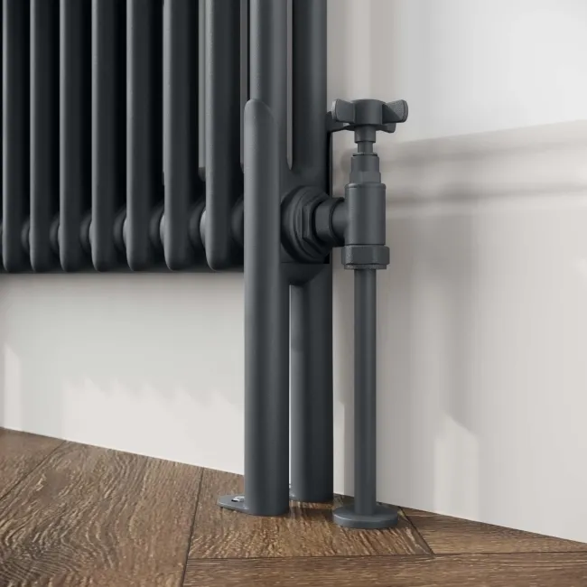 Athens Anthracite Double Column Horizontal Traditional Radiator 600x605mm