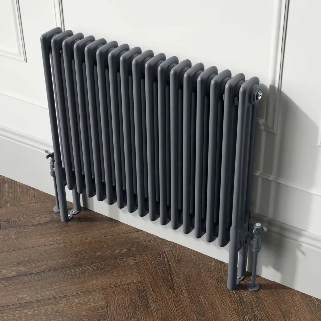 Athens Anthracite Triple Column Horizontal Traditional Radiator 600x785mm