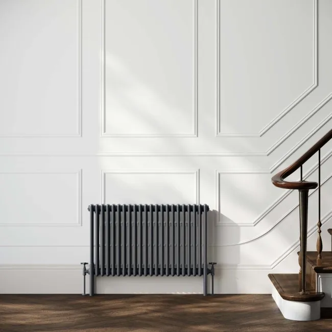 Athens Anthracite Triple Column Horizontal Traditional Radiator 600x1010mm