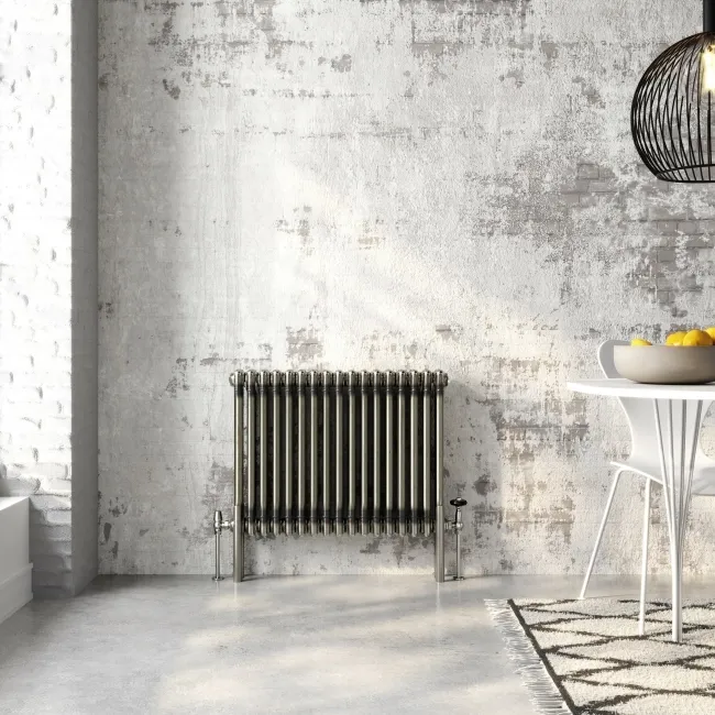 Athens Raw Metal Triple Column Horizontal Traditional Radiator 600x785mm