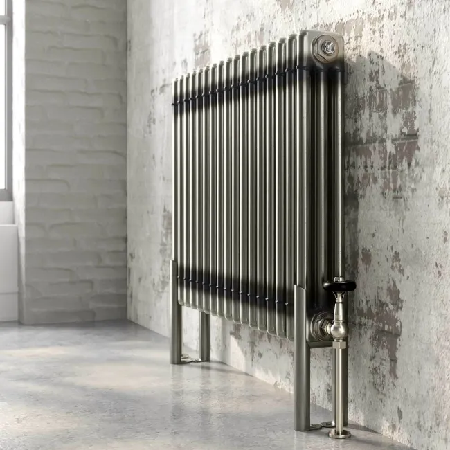 Athens Raw Metal Triple Column Horizontal Traditional Radiator 600x785mm