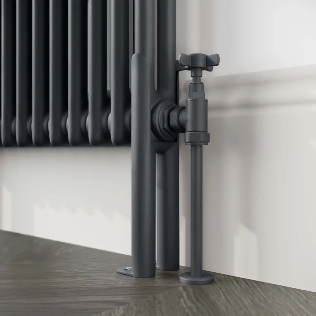 Athens Anthracite Double Column Horizontal Traditional Radiator 600x1595mm