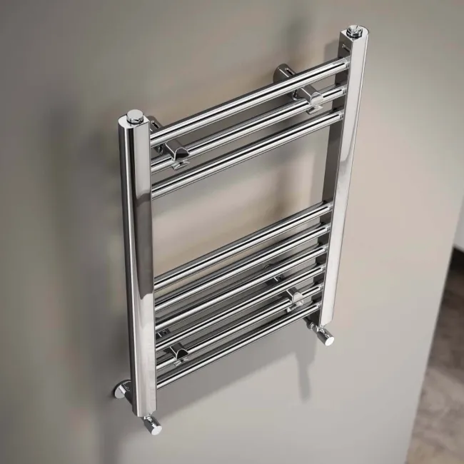 Barcelona Chrome Straight Heated Towel Rail 650x400mm