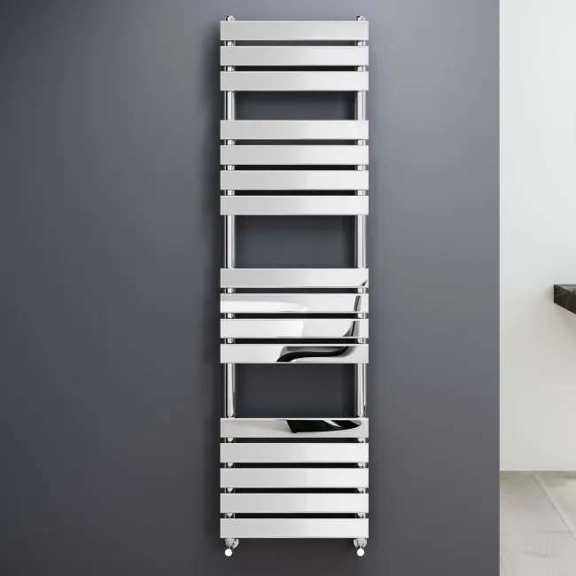 Santorini Chrome Flat Panel Heated Towel Rail 1600x450mm