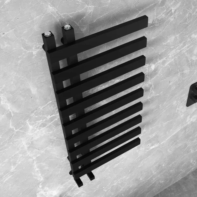 Palermo Matt Black Designer Heated Towel Rail 1000x450mm