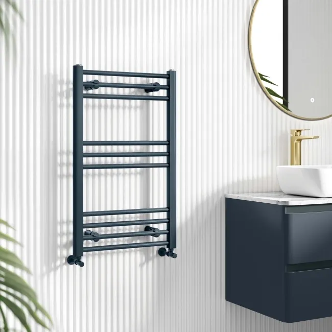 Barcelona Inky Blue Straight Heated Towel Rail 800x500mm