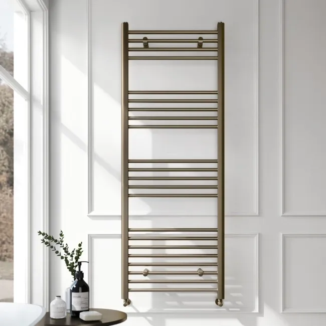 Barcelona Antique Gold Straight Heated Towel Rail 1600x600mm