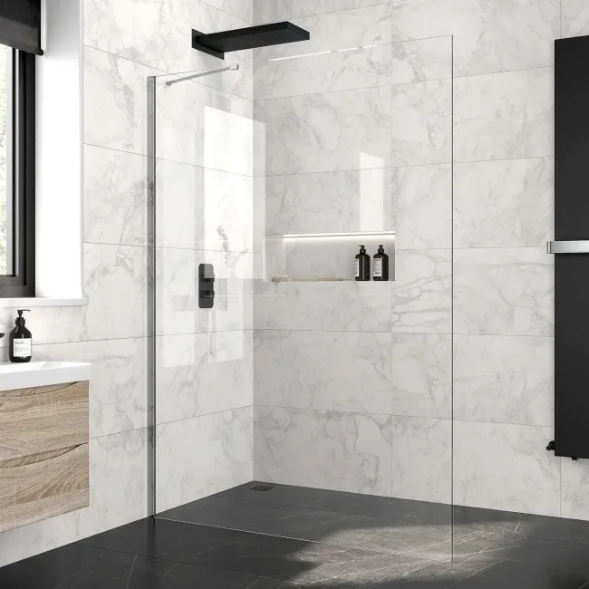 Copenhagen Easy Clean 8mm Wet Room Shower Glass Panel 1400mm