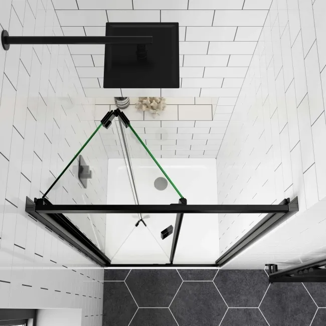 London Matt Black 6mm Bifold Shower Door 760mm