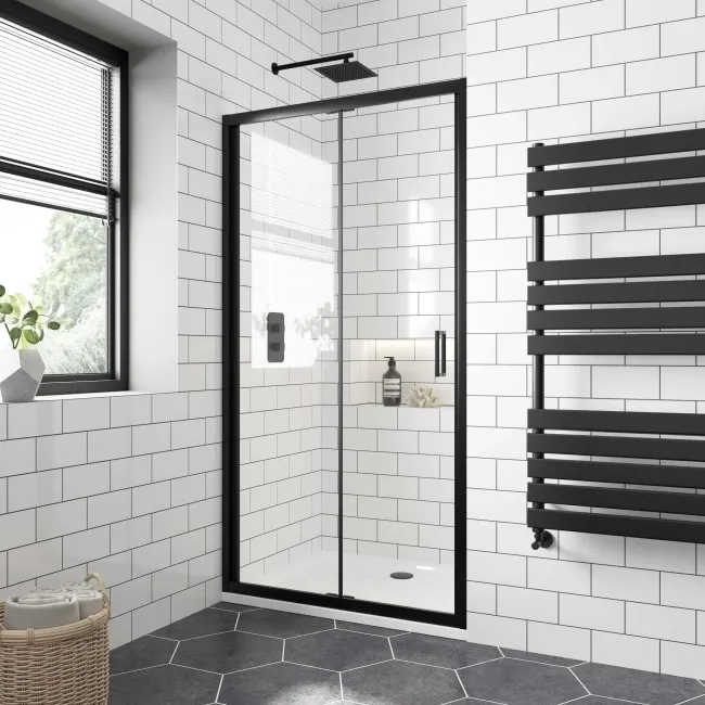 London Matt Black 6mm Bifold Shower Door 1000mm