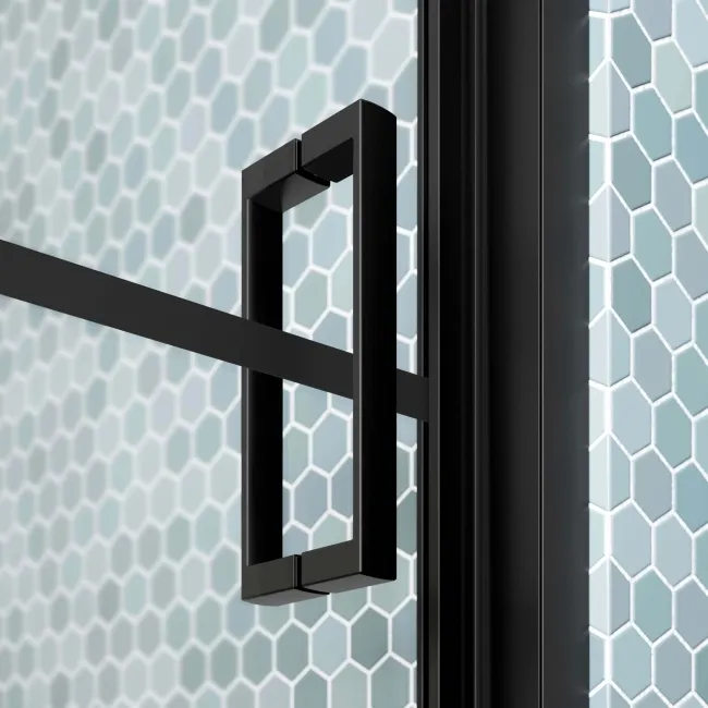 London Matt Black Grid 6mm Bifold Shower Door 760mm